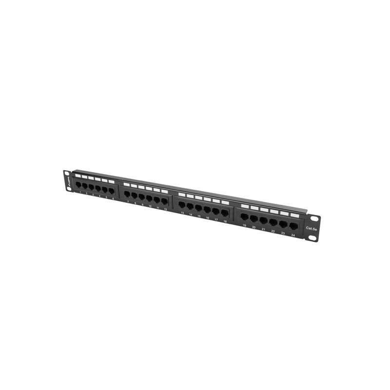 PATCH PANEL 24 PORTŮ 1U 19" CAT.5E UTP ČERNÝ PATCH PANEL 24 PORTŮ 1U 19" CAT.5E UTP ČERNÝ