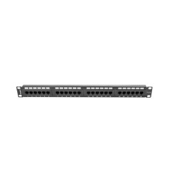 PATCH PANEL 24 PORTŮ 1U 19" CAT.5E UTP ČERNÝ