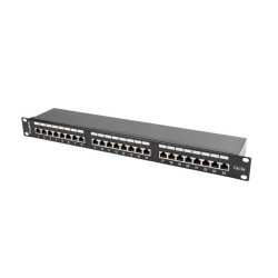 PATCH PANEL 24 PORTŮ 1U 19" CAT.5E FTP STÍNĚNÝ ČERNÝ