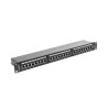 PATCH PANEL 24 PORTŮ 1U 19" CAT.5E FTP STÍNĚNÝ ČERNÝ