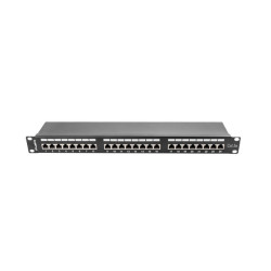 PATCH PANEL 24 PORTŮ 1U 19" CAT.5E FTP STÍNĚNÝ ČERNÝ