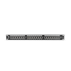 PATCH PANEL 24 PORTŮ 1U 19" CAT.5E FTP STÍNĚNÝ ČERNÝ