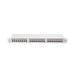 PATCH PANEL 24 PORTŮ 1U 19" CAT.5E FTP STÍNĚNÝ ŠEDÝ