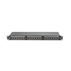 PATCH PANEL 24 PORTŮ 1U 19" CAT.6 FTP STÍNĚNÝ ČERNÝ