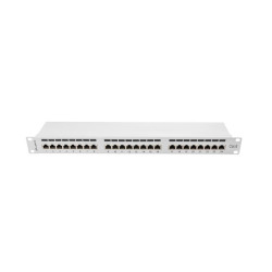 PATCH PANEL 24 PORTŮ 1U 19" CAT.6 FTP STÍNĚNÝ ŠEDÝ