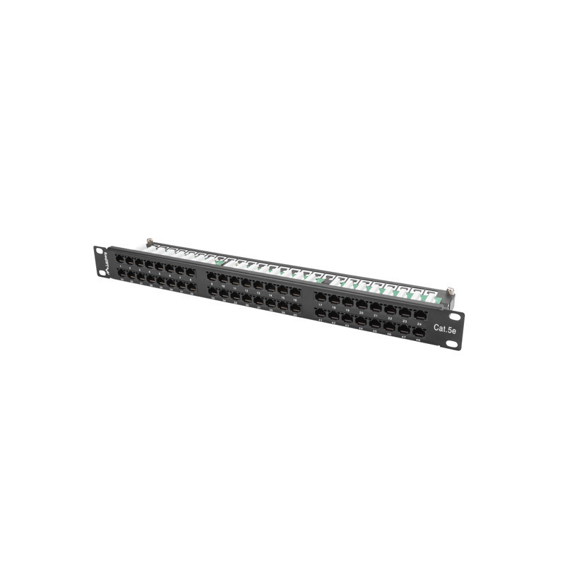 PATCH PANEL 48 PORTŮ 1U 19" CAT.5E UTP ČERNÝ