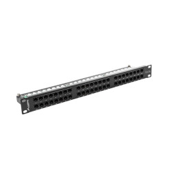 PATCH PANEL 48 PORTŮ 1U 19" CAT.5E UTP ČERNÝ