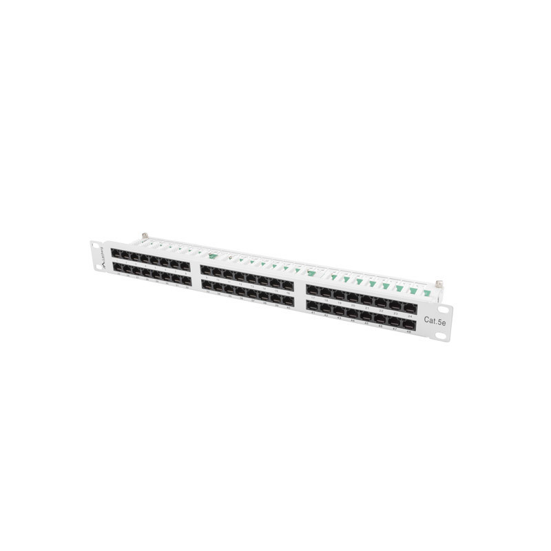 PATCH PANEL 48 PORTŮ 1U 19" CAT.5E UTP ŠEDÝ