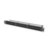 PATCH PANEL 48 PORTŮ 1U 19" CAT.6 UTP ČERNÝ