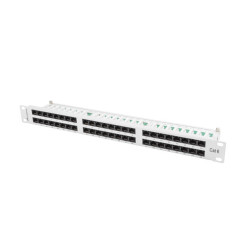 PATCH PANEL 48 PORTŮ 1U 19" CAT.6 UTP ŠEDÝ