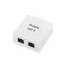 KRABICE PRO POVRCHOVOU MONTÁŽ CAT.6 UTP NESTÍNĚNÁ 2X RJ45 BÍLÁ