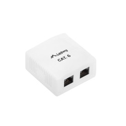 KRABICE PRO POVRCHOVOU MONTÁŽ CAT.6 UTP NESTÍNĚNÁ 2X RJ45 BÍLÁ