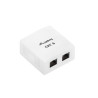 KRABICE PRO POVRCHOVOU MONTÁŽ CAT.6 UTP NESTÍNĚNÁ 2X RJ45 BÍLÁ