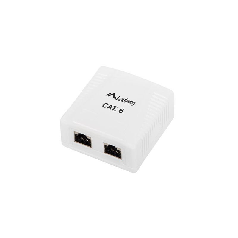 KRABICE PRO POVRCHOVOU MONTÁŽ CAT.6 FTP STÍNĚNÁ 2X RJ45 BÍLÁ