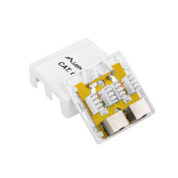 KRABICE PRO POVRCHOVOU MONTÁŽ CAT.6 FTP STÍNĚNÁ 2X RJ45 BÍLÁ