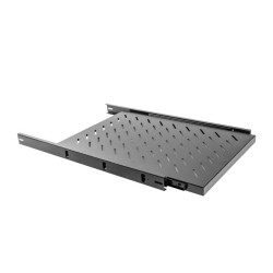 19" POSUVNÁ POLICE 1U/465X750MM MAX. NOSNOST DO 60 KG ČERNÁ