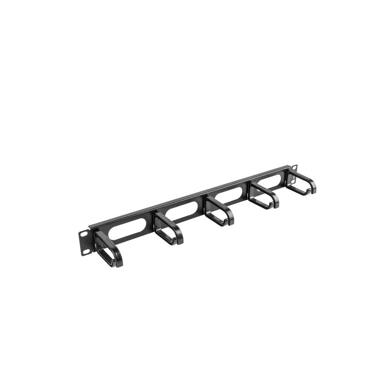 19" PANEL PRO SPRÁVU KABELŮ 5 KROUŽKŮ - TYP B 1U ČERNÝ
