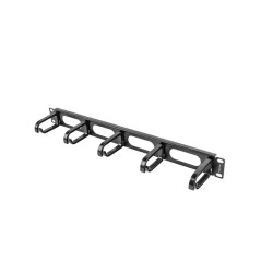 19" PANEL PRO SPRÁVU KABELŮ 5 KROUŽKŮ - TYP B 1U ČERNÝ