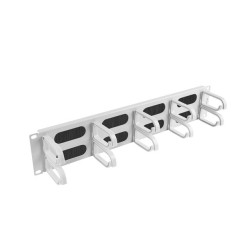 19" PANEL S KARTÁČEM PRO SPRÁVU KABELŮ 10 KROUŽKŮ TYP B 2U ŠEDÝ