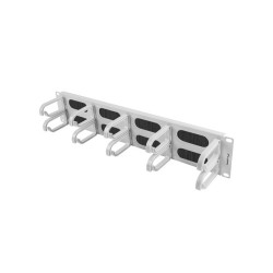 19" PANEL S KARTÁČEM PRO SPRÁVU KABELŮ 10 KROUŽKŮ TYP B 2U ŠEDÝ