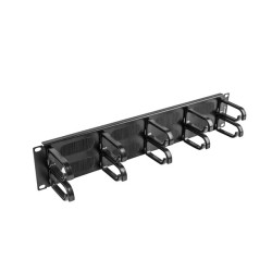 19" PANEL S KARTÁČEM PRO SPRÁVU KABELŮ 10 KROUŽKŮ TYP B 2U ČERNÝ