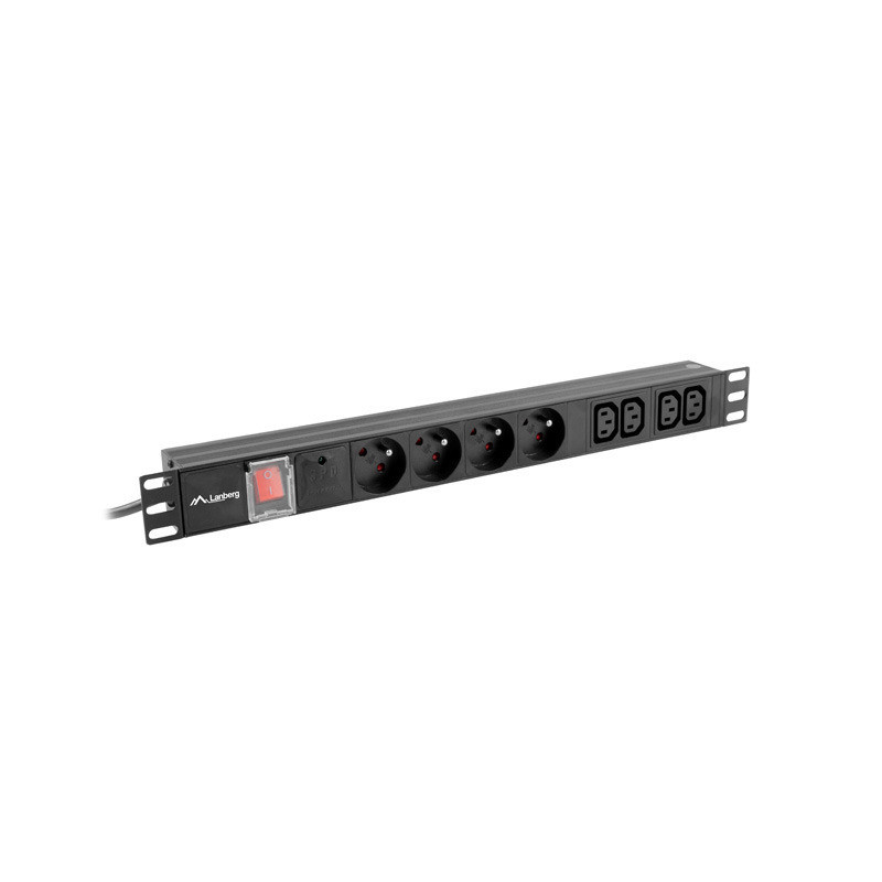 19" 1U 10A 2M 4X FRANCOUZSKÉ ZÁSUVKY 4X ZÁSUVKY IEC C13 ČERNÁ C14 19" 1U 10A 2M 4X FRANCOUZSKÉ ZÁSUVKY 4X ZÁSUVKY IEC C13 ČERNÁ C14