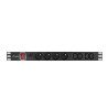 19"  1U 10A 2M 4X FRANCOUZSKÉ ZÁSUVKY 4X ZÁSUVKY IEC C13 ČERNÁ C14