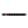 NAPÁJECÍ DISTRIBUČNÍ JEDNOTKA (PDU) 19"  1U 10A 2M 7X FRANCOUZSKÉ ZÁSUVKY ČERNÁ C14