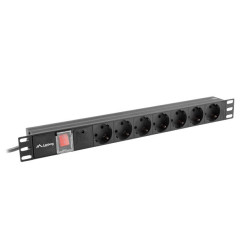 NAPÁJECÍ DISTRIBUČNÍ JEDNOTKA (PDU) 19"  1U 16A 2M 7X SCHUKO ZÁSUVKY ČERNÁ