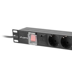 NAPÁJECÍ DISTRIBUČNÍ JEDNOTKA (PDU) 19"  1U 16A 2M 7X SCHUKO ZÁSUVKY ČERNÁ