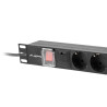 NAPÁJECÍ DISTRIBUČNÍ JEDNOTKA (PDU) 19"  1U 16A 2M 7X SCHUKO ZÁSUVKY ČERNÁ