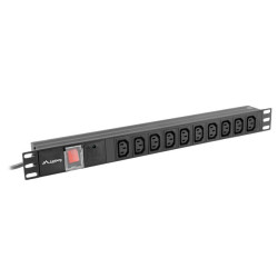 19"  1U 10A 2M 10X ZÁSUVEK IEC C13 ČERNÁ C14