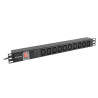 19"  1U 10A 2M 10X ZÁSUVEK IEC C13 ČERNÁ C14