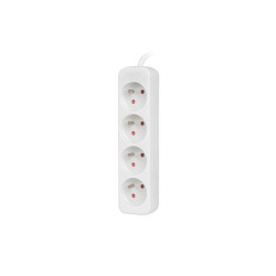 NAPÁJECÍ LIŠTA  1,5 M 4X FRANCOUZSKÉ ZÁSUVKY KVALITNÍ MĚDĚNÝ KABEL BÍLÁ