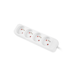 NAPÁJECÍ LIŠTA  1,5 M 4X FRANCOUZSKÉ ZÁSUVKY KVALITNÍ MĚDĚNÝ KABEL BÍLÁ