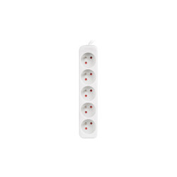 NAPÁJECÍ LIŠTA  1,5 M 5X FRANCOUZSKÉ ZÁSUVKY KVALITNÍ MĚDĚNÝ KABEL BÍLÝ
