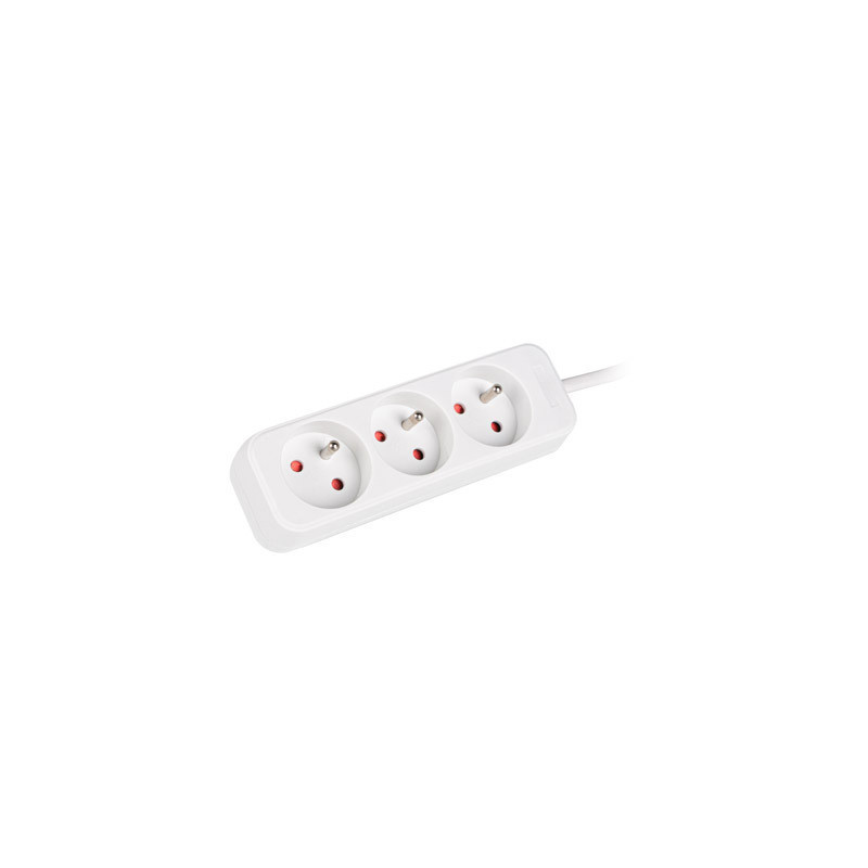 NAPÁJECÍ LIŠTA 3M 3X FRANCOUZSKÉ ZÁSUVKY KVALITNÍ MĚDĚNÝ KABEL BÍLÝ NAPÁJECÍ LIŠTA 3M 3X FRANCOUZSKÉ ZÁSUVKY KVALITNÍ MĚDĚNÝ KABEL BÍLÝ