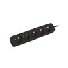 NAPÁJECÍ LIŠTA  3M 5X FRANCOUZSKÉ ZÁSUVKY KVALITNÍ MĚDĚNÝ KABEL ČERNÝ