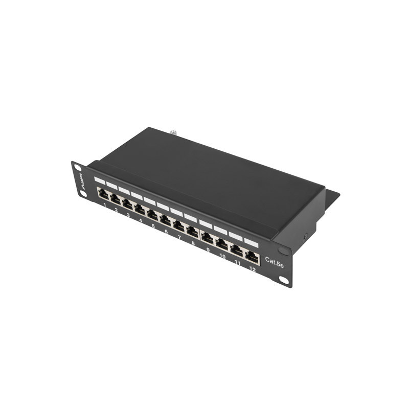 PATCH PANEL 12PORT 1U 10" CAT.5E FTP STÍNĚNÝ ČERNÝ PATCH PANEL 12PORT 1U 10" CAT.5E FTP STÍNĚNÝ ČERNÝ