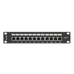 PATCH PANEL 12PORT 1U 10" CAT.6 FTP STÍNĚNÝ ČERNÝ