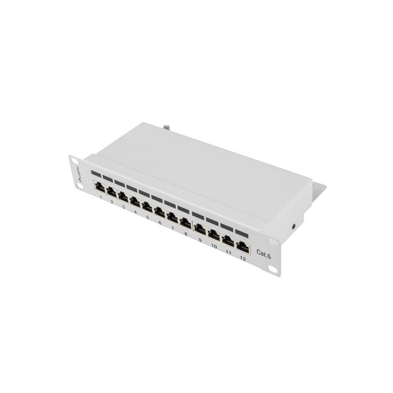 PATCH PANEL 12PORT 1U 10" CAT.6 FTP STÍNĚNÝ ŠEDÝ PATCH PANEL 12PORT 1U 10" CAT.6 FTP STÍNĚNÝ ŠEDÝ