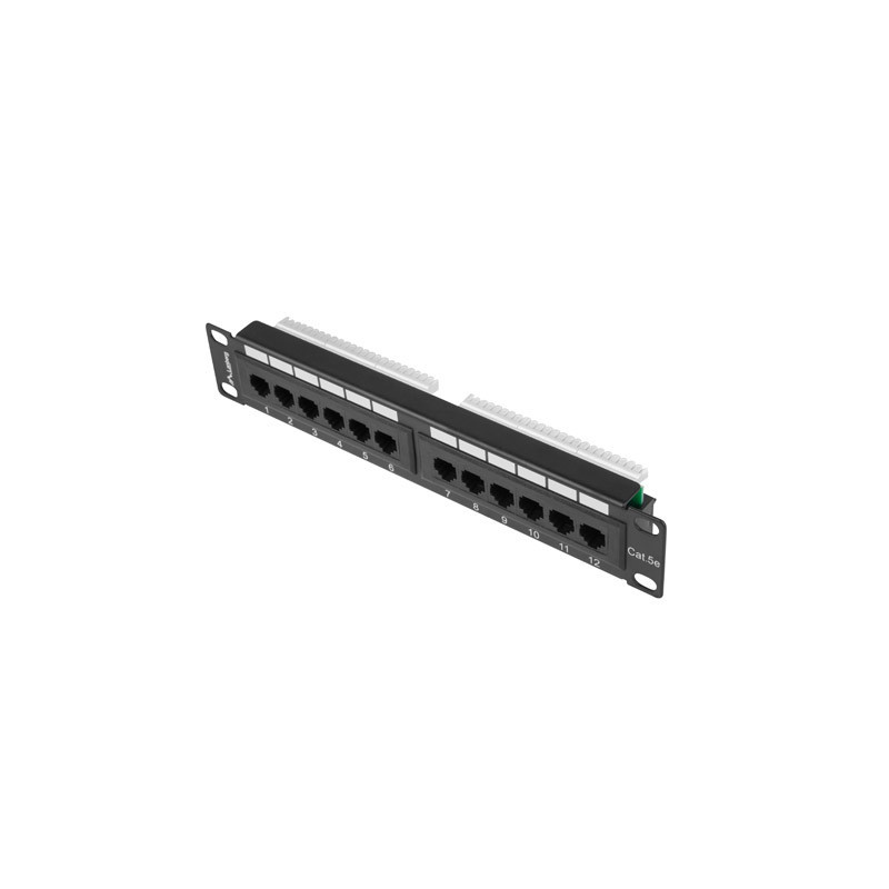 PATCH PANEL 12PORT 1U 10" CAT.5E UTP ČERNÝ PATCH PANEL 12PORT 1U 10" CAT.5E UTP ČERNÝ