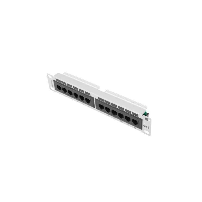 PATCH PANEL 12PORT 1U 10" CAT.6 UTP ŠEDÝ PATCH PANEL 12PORT 1U 10" CAT.6 UTP ŠEDÝ