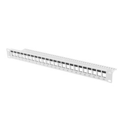 PATCH PANEL BLANK 24 PORTŮ 1U PRO MODULY KEYSTONE ŠEDÝ
