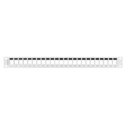 PATCH PANEL BLANK 24 PORTŮ 1U PRO MODULY KEYSTONE ŠEDÝ