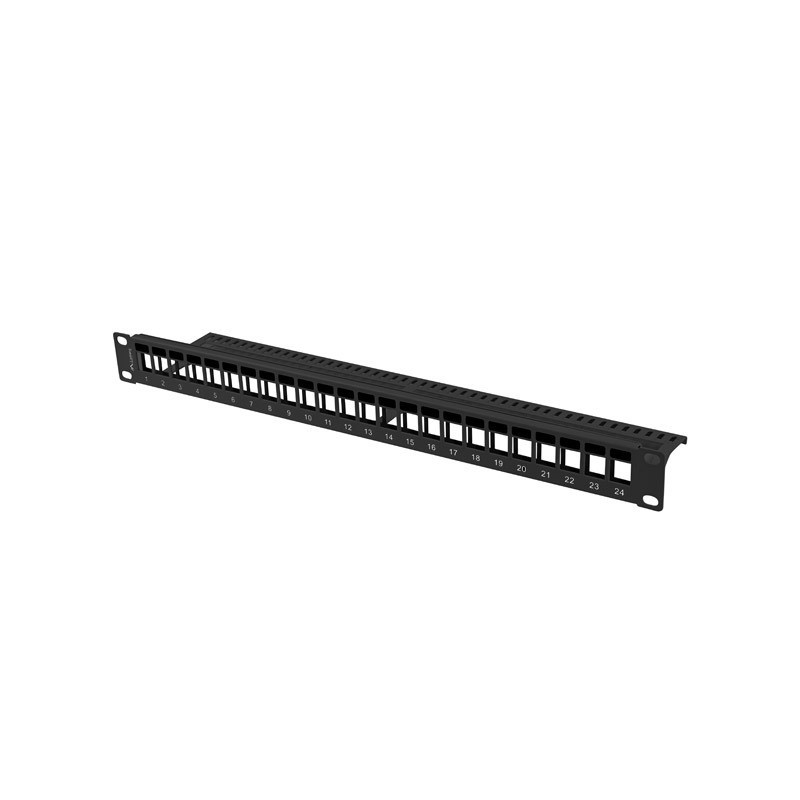 Modulární patch panel 1U PRO KEYSTONE ČERNÝ Modulární patch panel 1U PRO KEYSTONE ČERNÝ