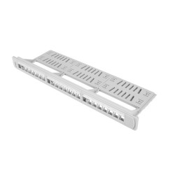 24PORTOVÝ PATCH PANEL 1U S ORGANIZÉREM PRO KEYSTONE MODULY ŠEDÝ