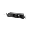 NAPÁJECÍ DISTRIBUČNÍ JEDNOTKA (PDU) 10"  1U 16A 2M 3X FRANCOUZSKÉ ZÁSUVKY ČERNÁ