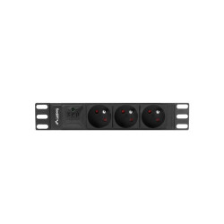 NAPÁJECÍ DISTRIBUČNÍ JEDNOTKA (PDU) 10"  1U 16A 2M 3X FRANCOUZSKÉ ZÁSUVKY ČERNÁ