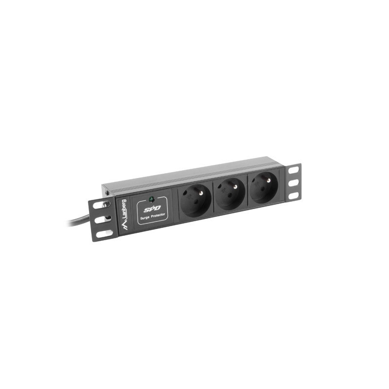 NAPÁJECÍ DISTRIBUČNÍ JEDNOTKA (PDU) 10" 1U 10A 2M 3X FRANCOUZSKÉ ZÁSUVKY ČERNÁ C14 NAPÁJECÍ DISTRIBUČNÍ JEDNOTKA (PDU) 10" 1U 10A 2M 3X FRANCOUZSKÉ ZÁSUVKY ČERNÁ C14